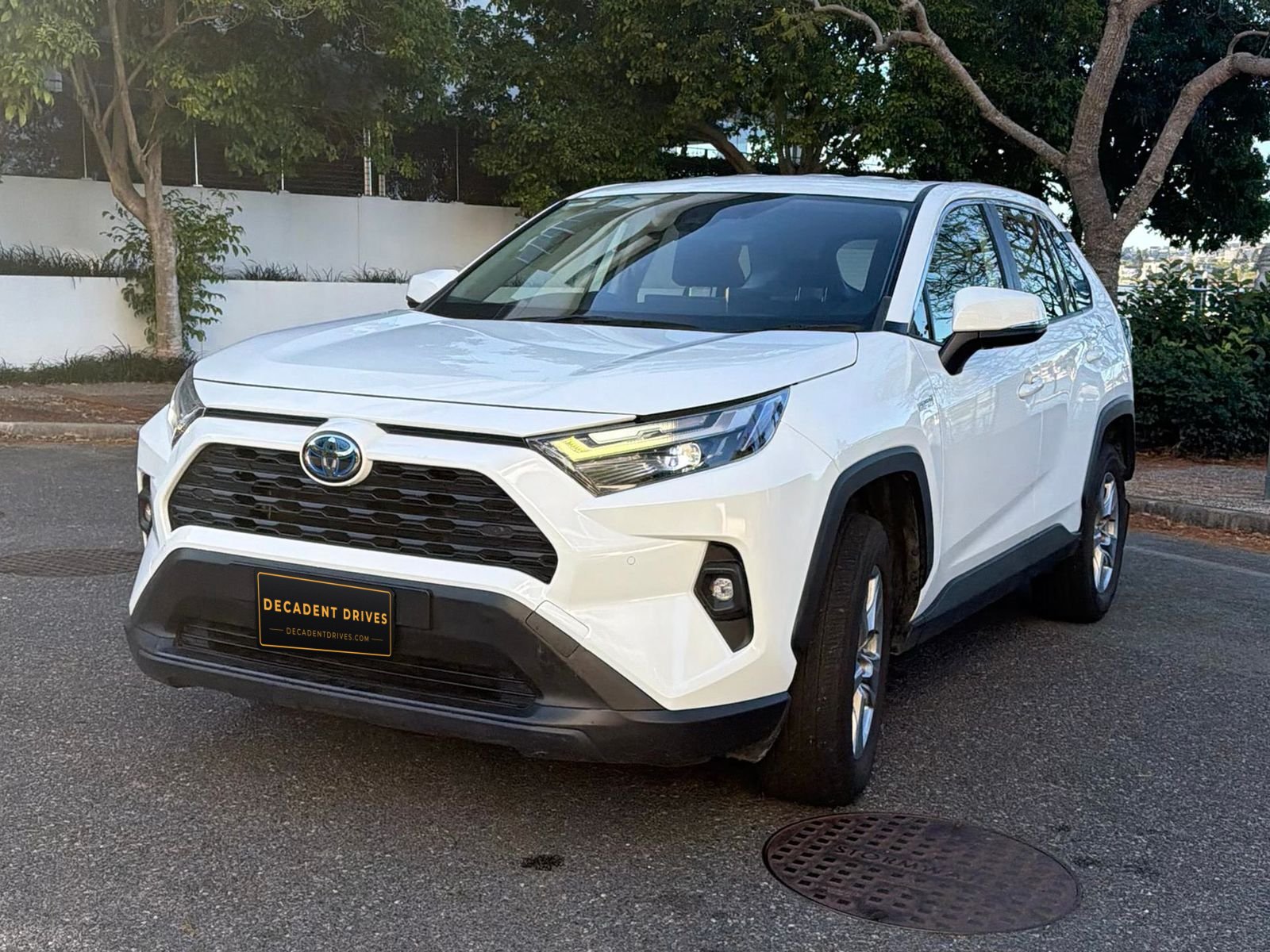 White 2022 Toyota RAV4 Hybrid SUV, front view